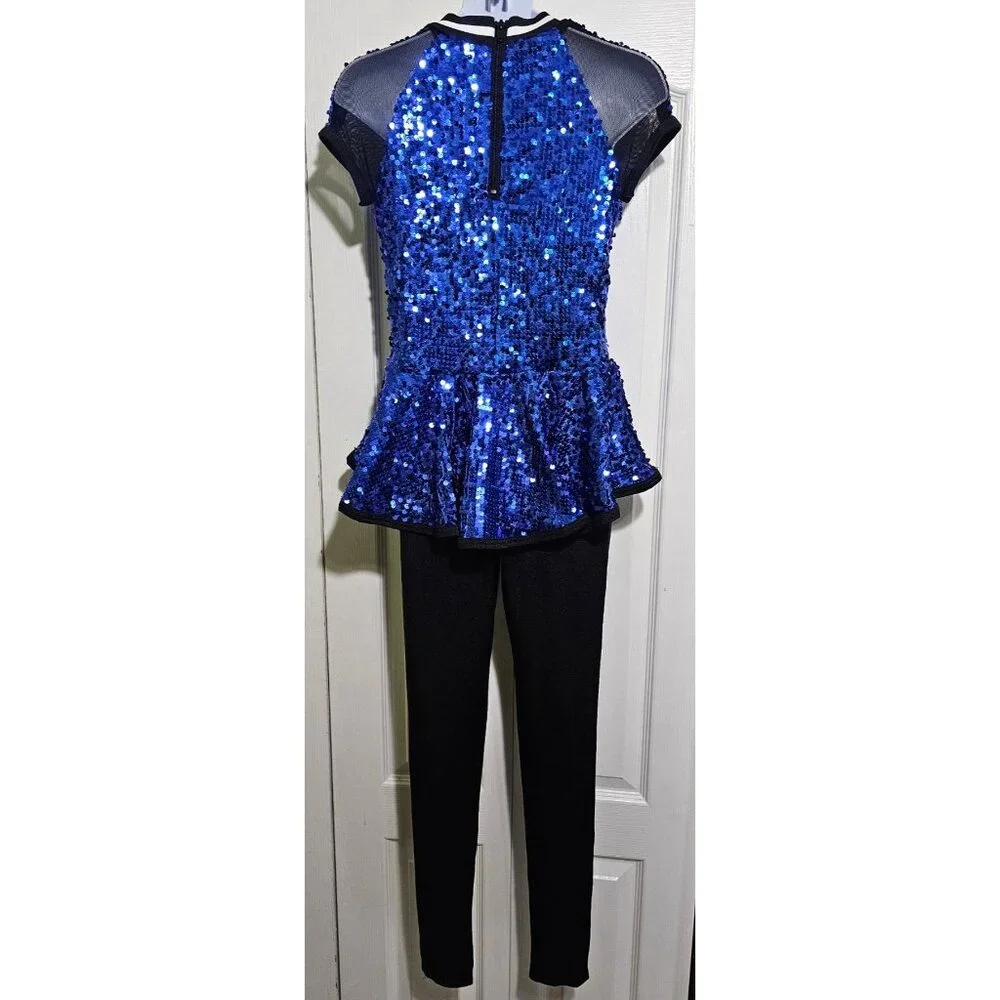 Weissman Sequin Peplum Dance Costume It's Tricky Jazz Hip Hop Recital Child XL